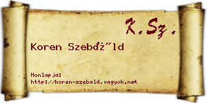 Koren Szebáld névjegykártya